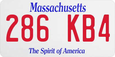 MA license plate 286KB4