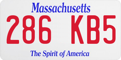 MA license plate 286KB5