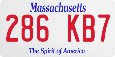 MA license plate 286KB7