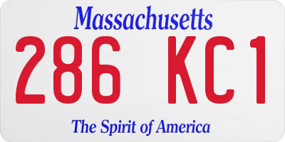 MA license plate 286KC1