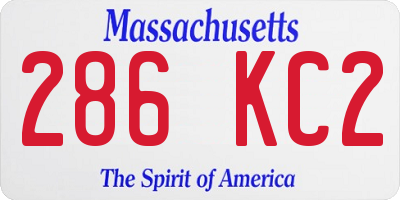 MA license plate 286KC2