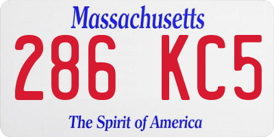 MA license plate 286KC5