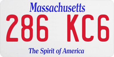 MA license plate 286KC6