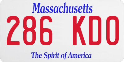 MA license plate 286KD0