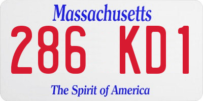 MA license plate 286KD1