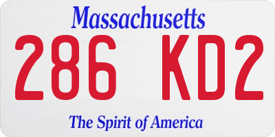 MA license plate 286KD2