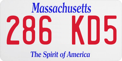 MA license plate 286KD5
