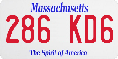 MA license plate 286KD6