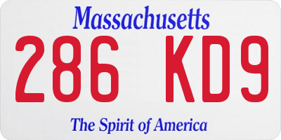 MA license plate 286KD9