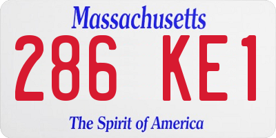 MA license plate 286KE1