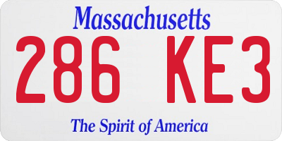 MA license plate 286KE3