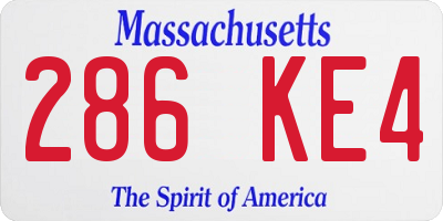 MA license plate 286KE4