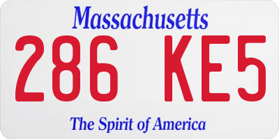 MA license plate 286KE5