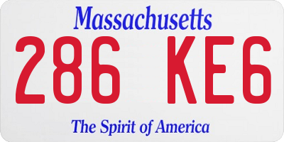 MA license plate 286KE6