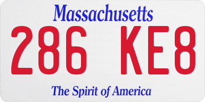 MA license plate 286KE8