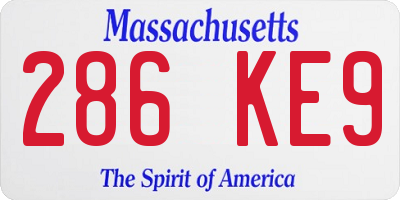 MA license plate 286KE9