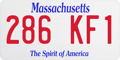MA license plate 286KF1