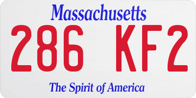 MA license plate 286KF2