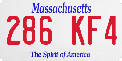 MA license plate 286KF4