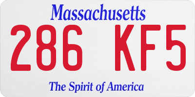 MA license plate 286KF5