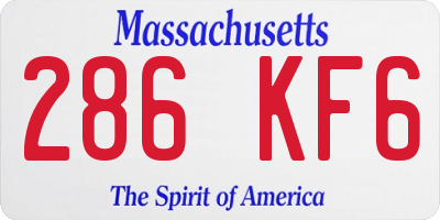 MA license plate 286KF6