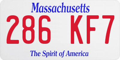 MA license plate 286KF7