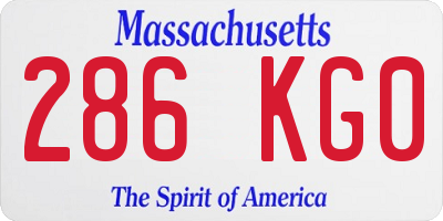 MA license plate 286KG0
