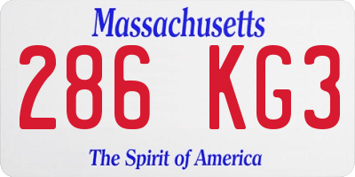 MA license plate 286KG3