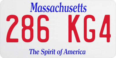 MA license plate 286KG4