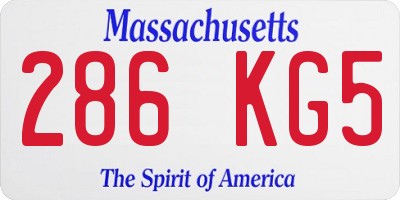 MA license plate 286KG5