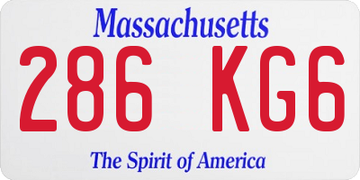 MA license plate 286KG6