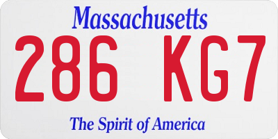 MA license plate 286KG7