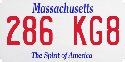MA license plate 286KG8