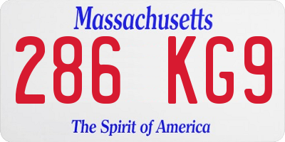 MA license plate 286KG9