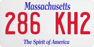 MA license plate 286KH2
