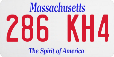 MA license plate 286KH4