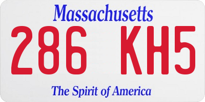 MA license plate 286KH5