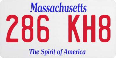 MA license plate 286KH8