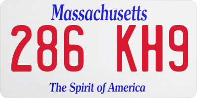 MA license plate 286KH9