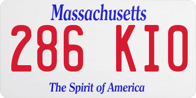 MA license plate 286KI0