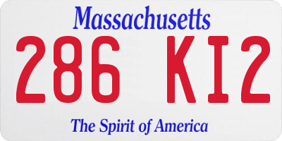 MA license plate 286KI2