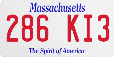 MA license plate 286KI3