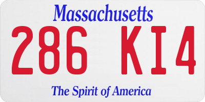 MA license plate 286KI4