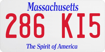 MA license plate 286KI5