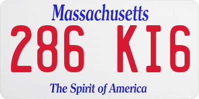 MA license plate 286KI6