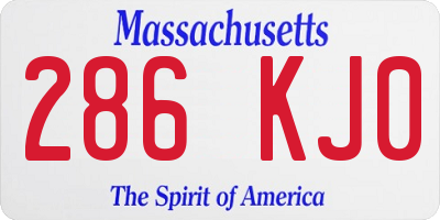 MA license plate 286KJ0