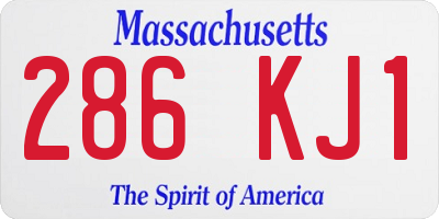 MA license plate 286KJ1