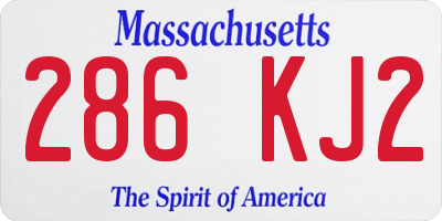 MA license plate 286KJ2