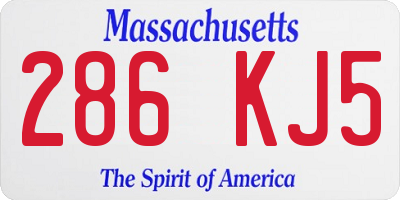 MA license plate 286KJ5