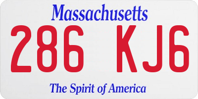 MA license plate 286KJ6